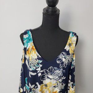 Connected Women's Multicolor Cold Shoulder A-line